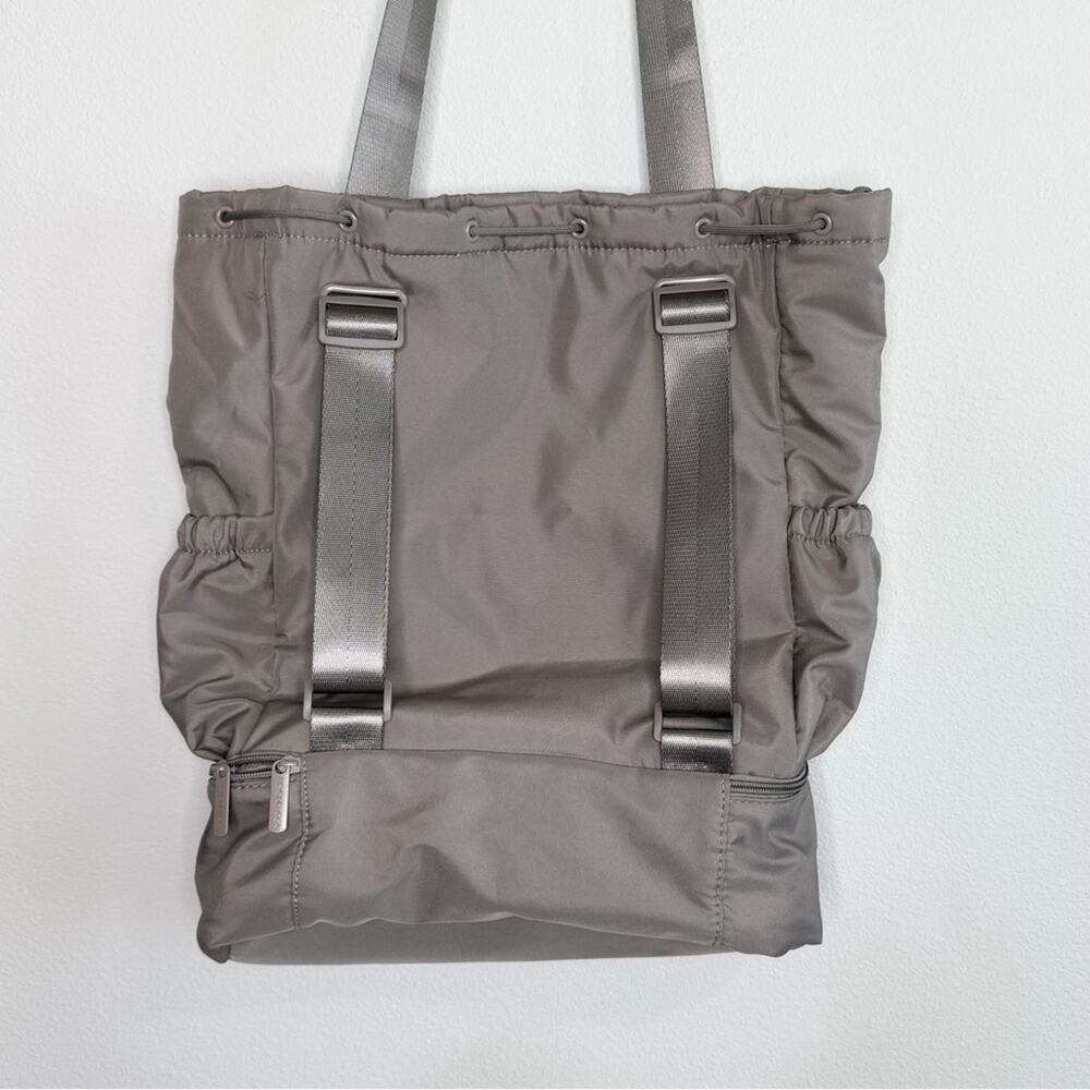 Beyond Yoga Taupe Drawstring Top Backpack with Lower Zip Compartment - Picture 6 of 9